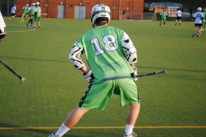 Frederick Larsson limbers up ready to take the field